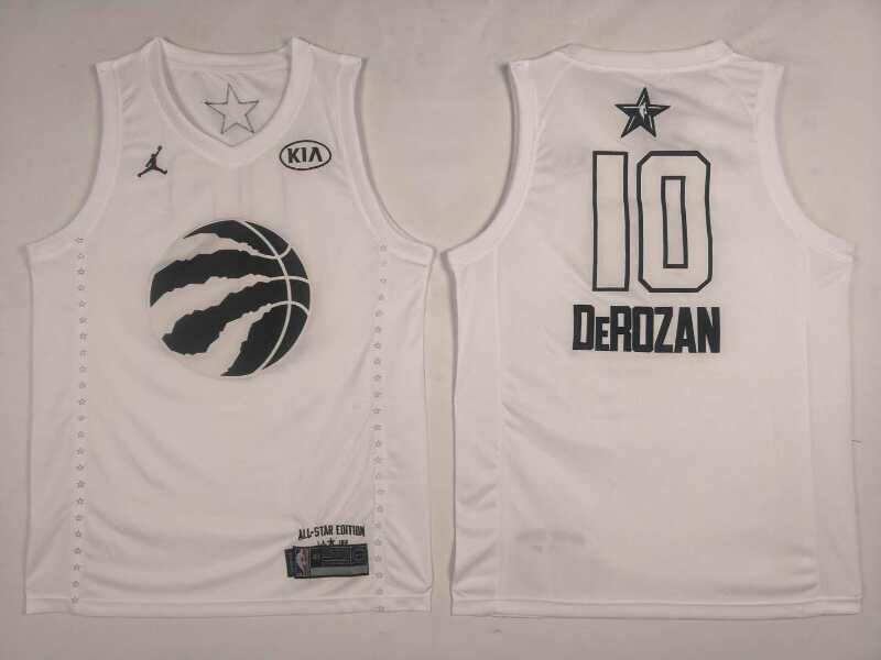 Men Toronto Raptors 10 Derozan White 2108 All Stars NBA Jerseys